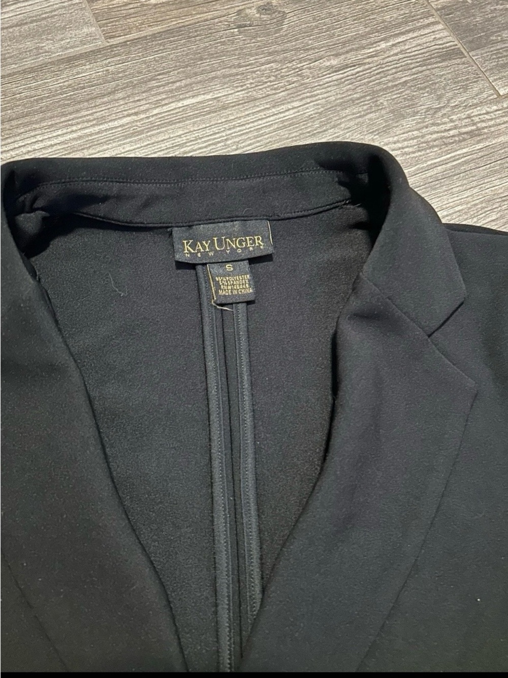 Kay Unger Black Single-Button Notch Lapel Blazer - Picture 5 of 5